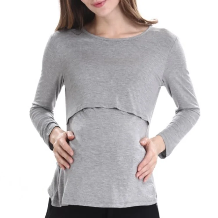 Wholesale Fleece US Size Long Breastfeeding Clothes Nursing Set Women Maternity Jumper Suits