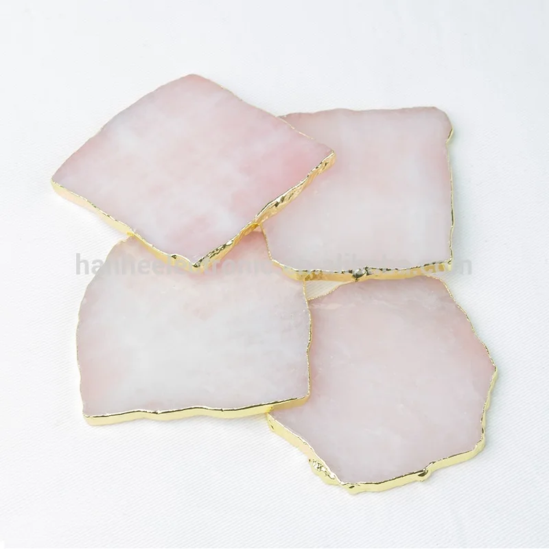 Chinese factory wholesale agate slices white gold thin