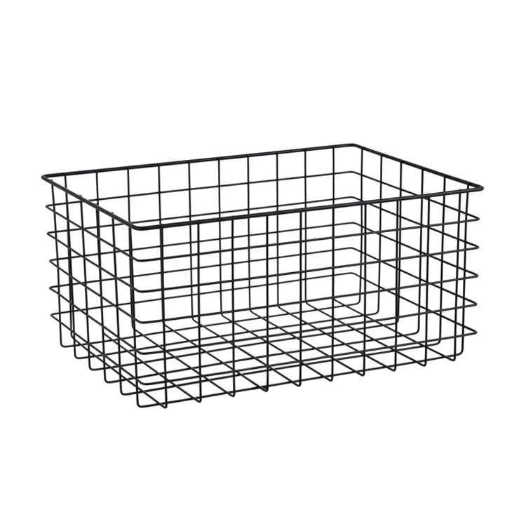 
Large size rectangle metal iron kitchen wire display basket for home storage 