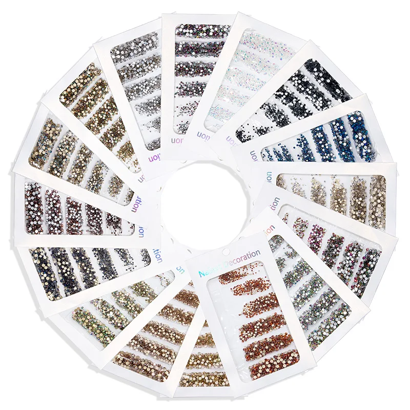 
Queen Fingers 6 sizes SS3/4/6/8/10/12 mixed 1440pcs/bag Hotfix Nail Art Crystal Jewelry Shining Rhinestones 