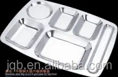 Sectional Stainless Steel Fast Food Serving Tray