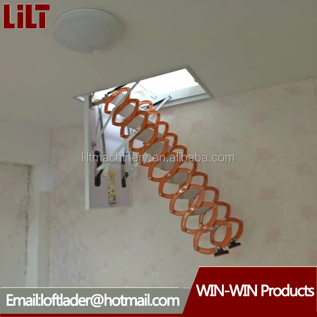household loft ladder,magnesium-titanium folding attic stairs attic folding ladder