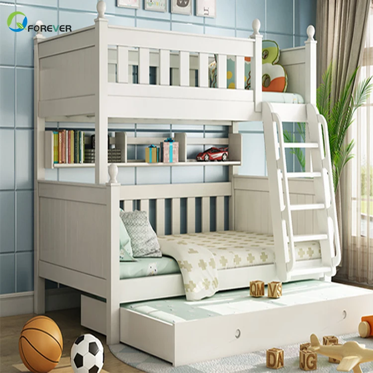 2021 New Design Kids Double Deck Girls Bunk Bed Wooden Loft Children Beds Wood