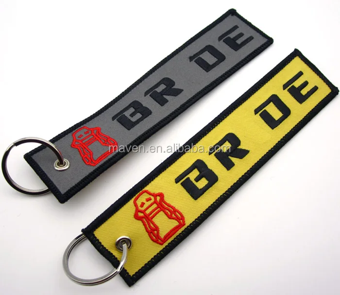 Bride TEIN JDM Style Embroidery logo Fabric Keychain keyring Luggage Motorcycle Car Key Tag chain