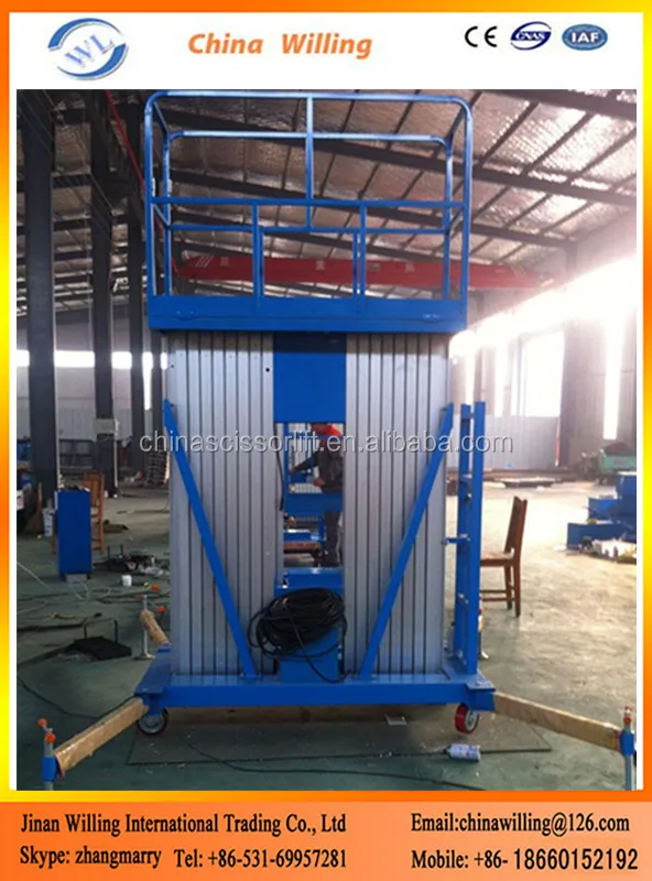 14m Mobile Telescopic Vertical Manlift for Sale