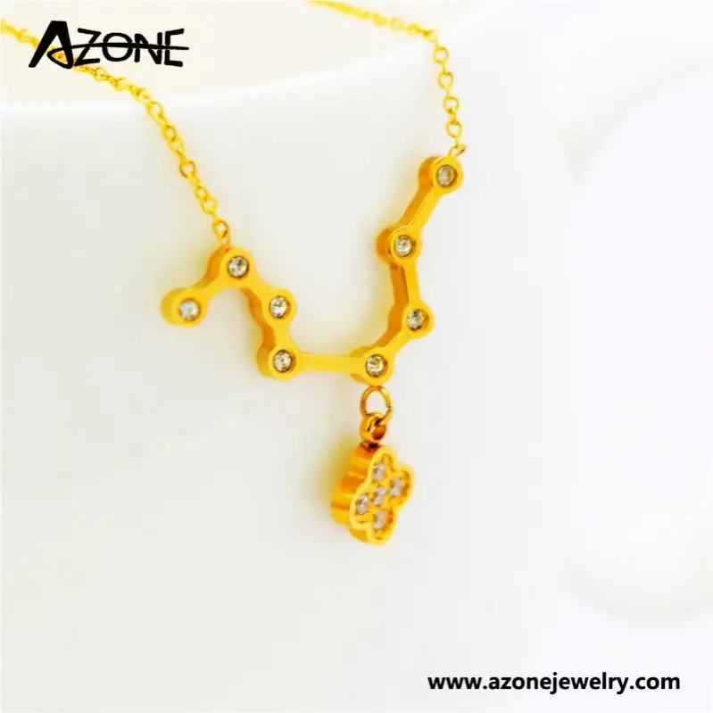 China Manufacturer Fashion 925S Chain Crystal Initial Pendant Stainless Steel Bead Necklace