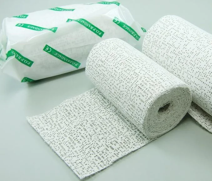 Medical adhesive plaster of pairs bandage and gauze roll