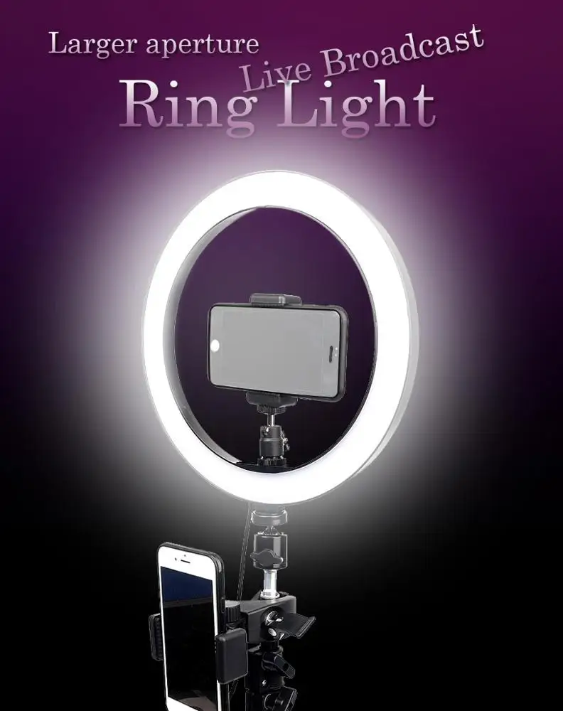 10inch 26cm USB Interface Dimmable LED Selfie Ring Light Camera Phone Photography Video Makeup Lamp With Tripod Phone Clip