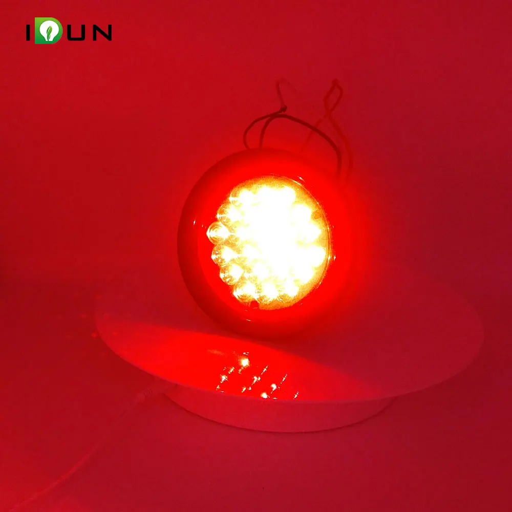 4 inch Emark 24 LED Trailer Truck Stop Tail Lights Red Turn Signal Round Lamp Caravan Lorry Van Rear Light