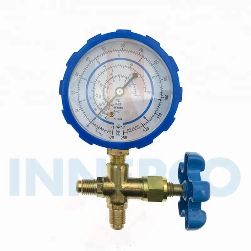 High and low pressure gauge single gauge manifold