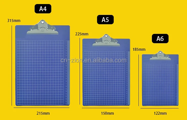 A4 size Office Supplies Display Clip Writing Board/plastic clipboard