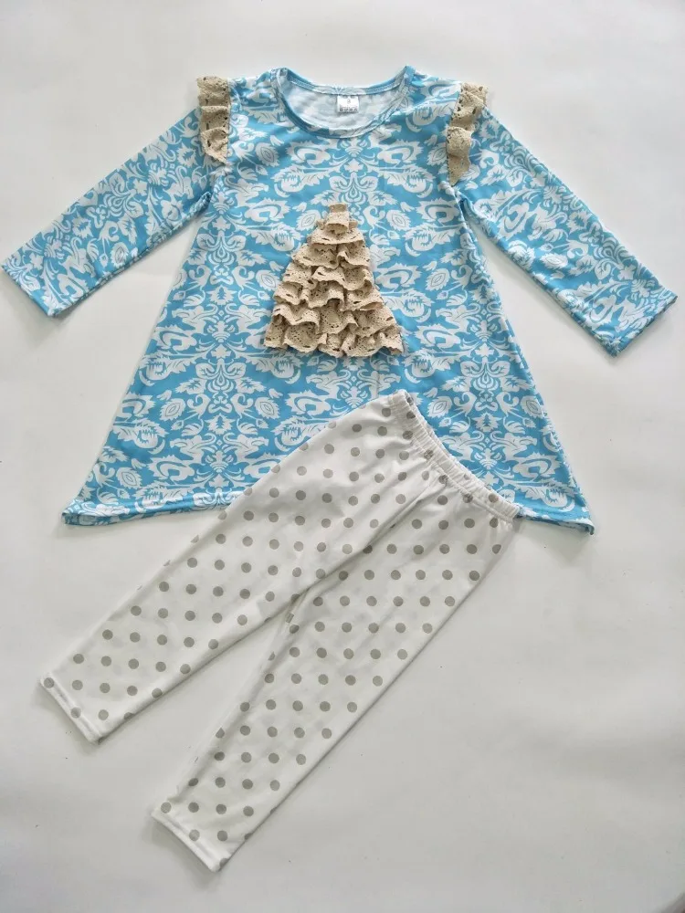 
Trendy Western Girls Clothes Sets Kids Fall flower pattern Outfits Baby 3Pcs wholesale outfit 