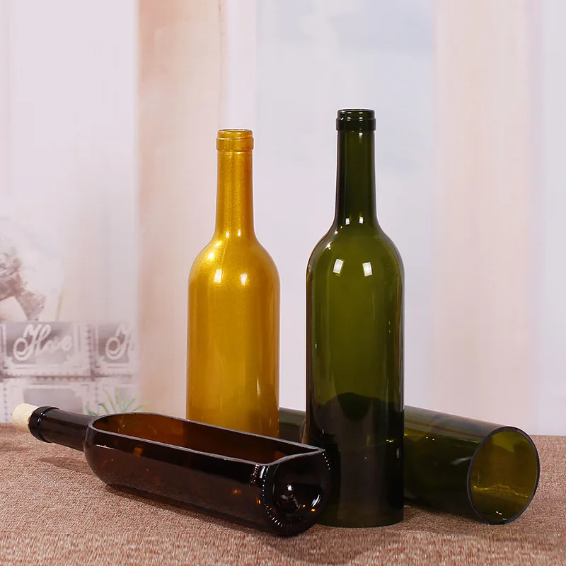 
Recycled Glass Wine Bottles Cut Bottle 200mL 375mL 500mL 750mL 1000mLGlass Cutting For Candle Holder Vase 