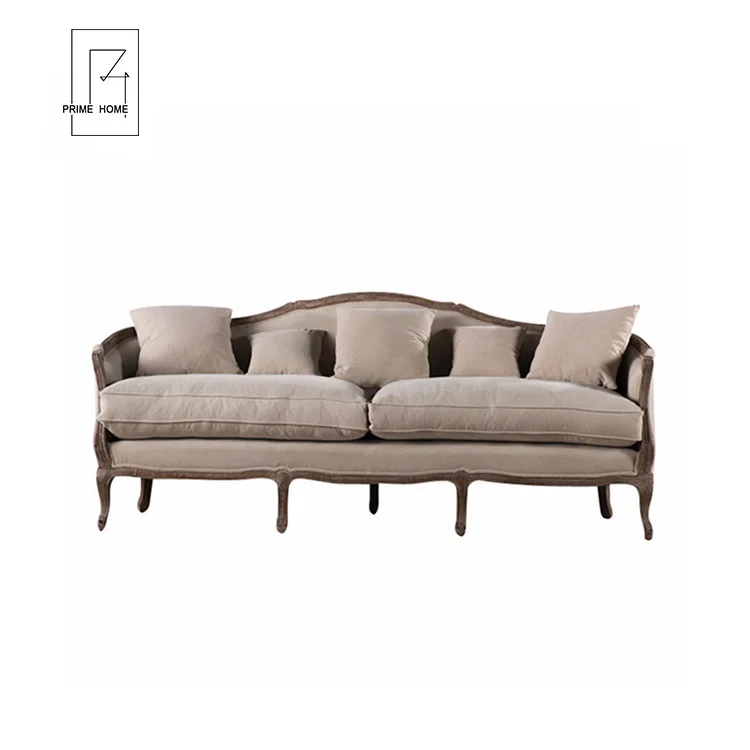 hot selling antique French provincial style oak wooden frame carved sofa