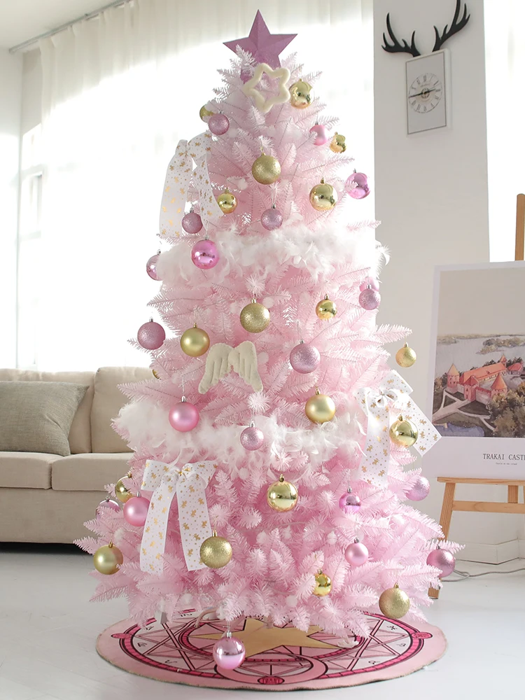 Home Decoration Indoor 5 Feet Artificial Led Light Pink Christmas Tree