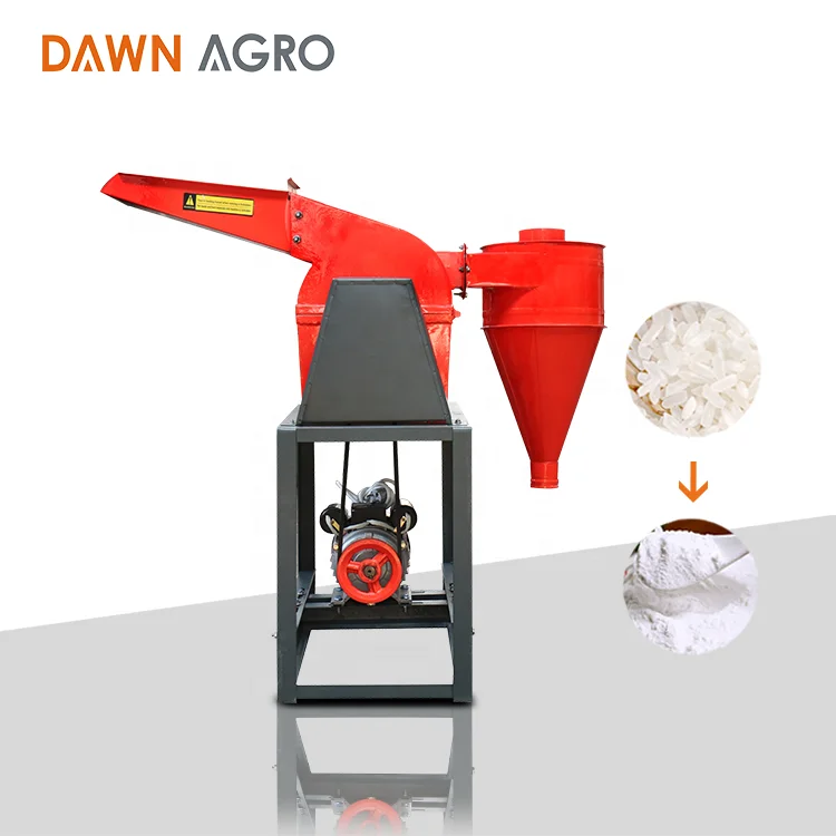 DAWN AGRO Rice Husk Hammer Flour Mill Maize Pulverizer Machine Corn Straw Crusher Plant with Low Price