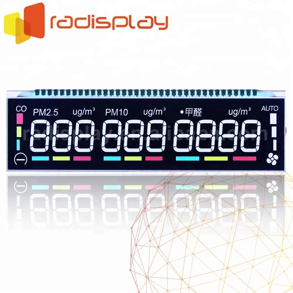 
Segment VA Negative Black Background Lcd Display 
