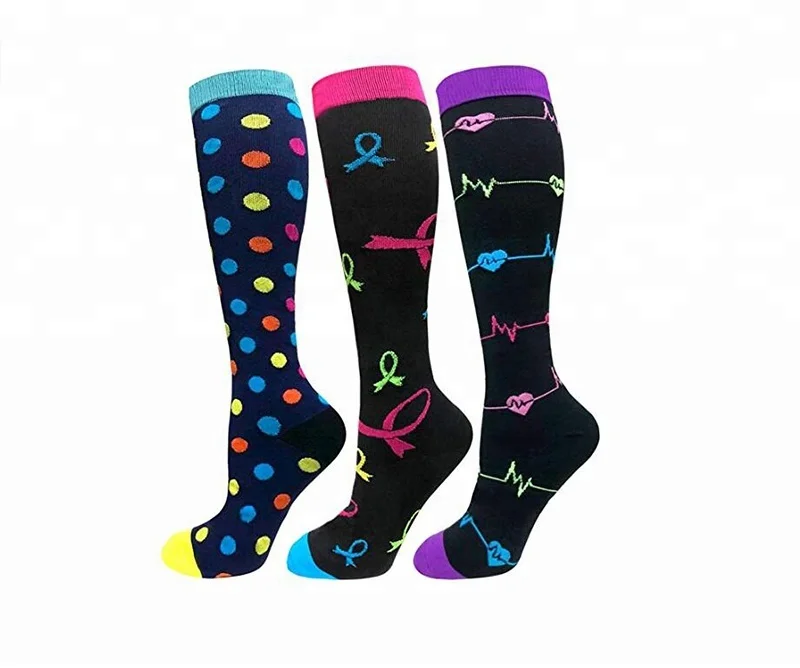 Воздухопроницаемые Спортивные Компрессионные носки OEM унисекс, высокая эластичность, логотип под заказ, высококачественные нейлоновые Компрессионные носки