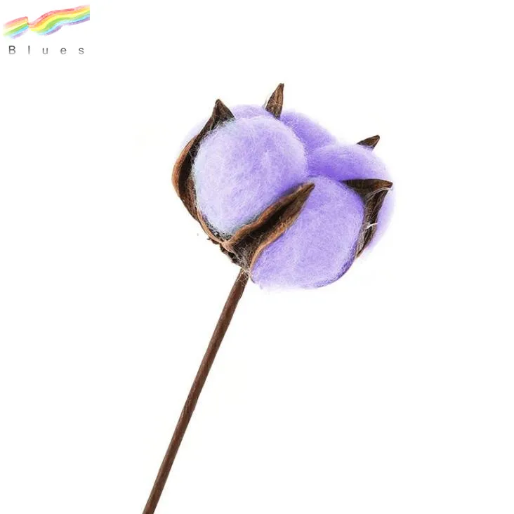 Natural Color Dried Flowers Cotton Stems  Small Fresh Dried Floral Bouquets Decoration