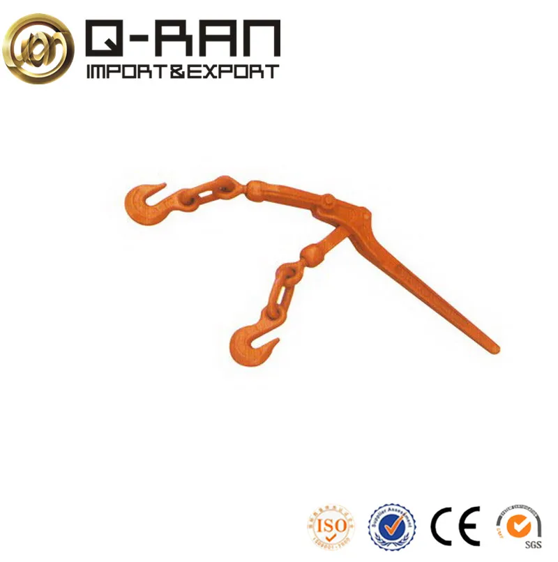 Red Painted Spring Ratchet Type Chain Load Binder with Hook