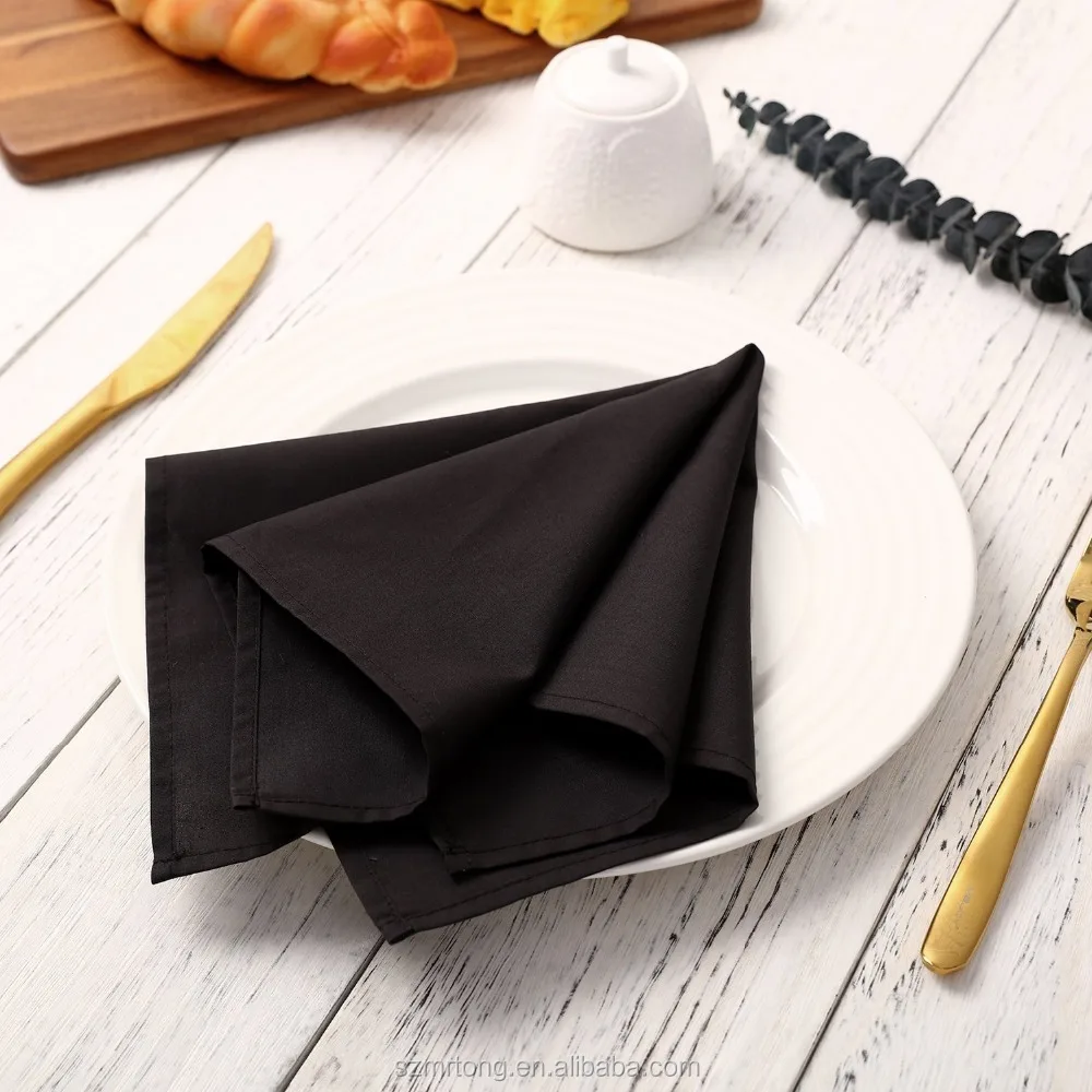 100% Cotton Black Napkin 18 x 18-Inch Cloth Dinner Napkins - for Restaurant and Catering, Hotel or Home Dining use