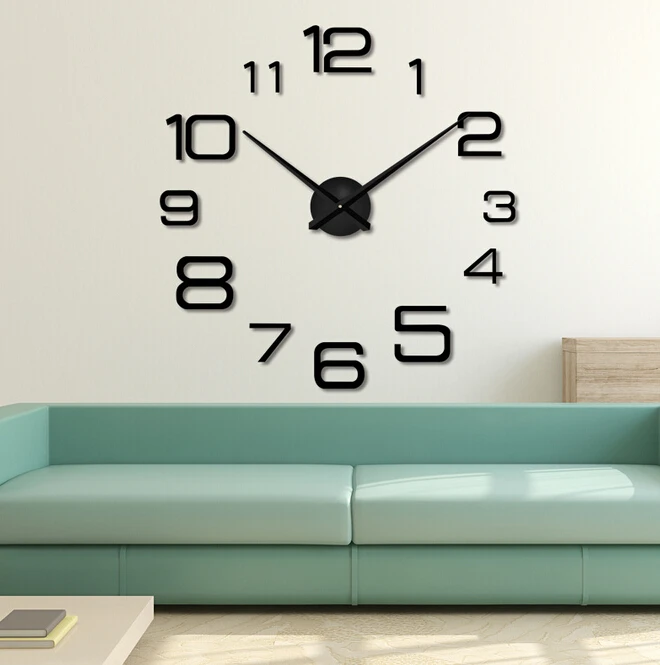 Wall Decor Clock Acrylic 3D Digital Wall Clock Diy Big 3d Home Decorative Quartz Living Room Mechanical Modern Single Face 20pcs