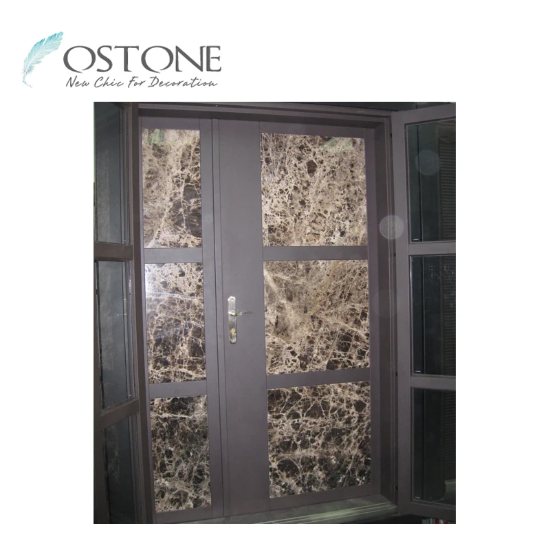 Salable Brown Natural Marble Entrance Door And Commercial Entry Doors