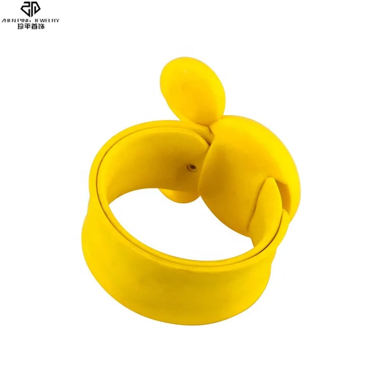 Mickey Mouse Anti Anxiety Lava Stone Essential Oil Diffuser Bracelet Adjustable Slap Silicon Wristband