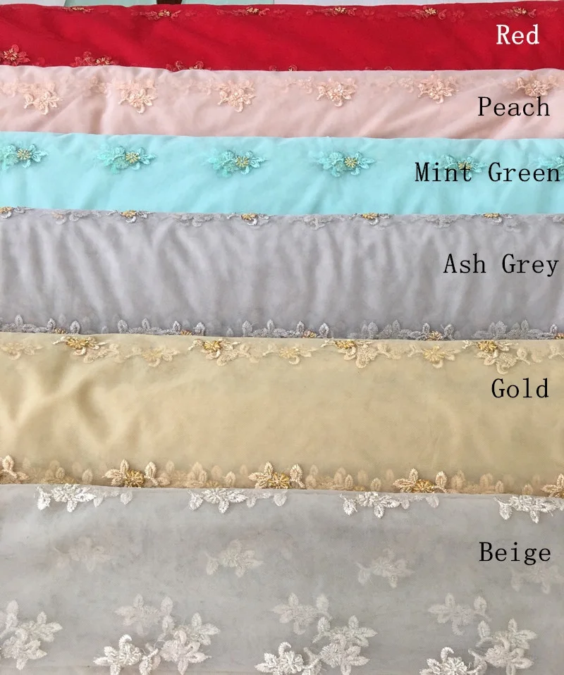 high quality peach embroidery sequin and beaded lace tulle fabric for women dress, simple designs heavy beaded fabric