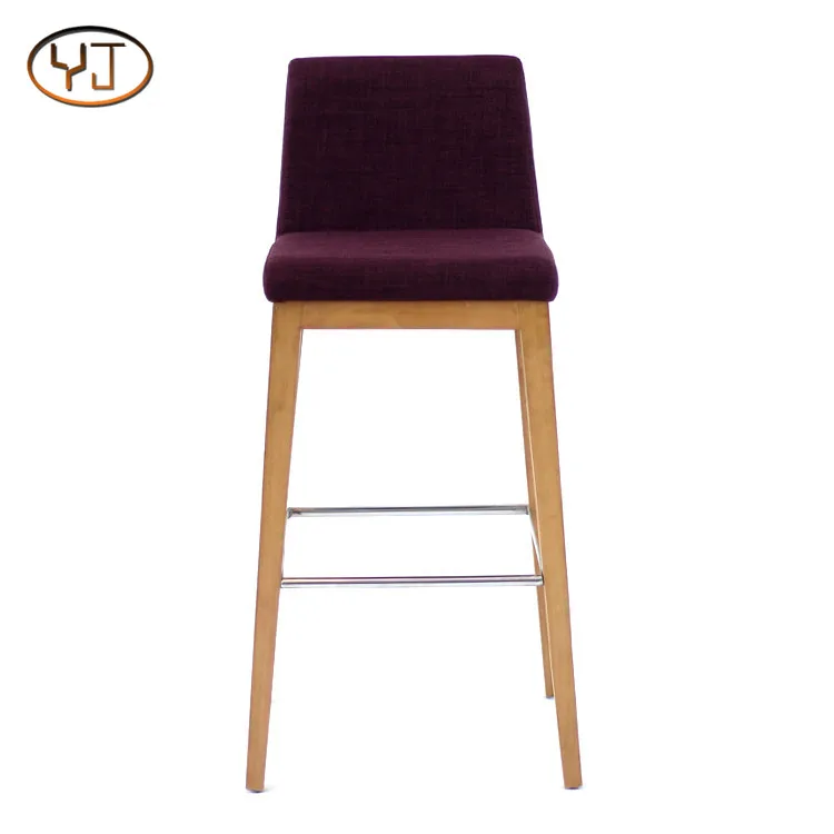 Indoor Fabric Bar Stool Wooden