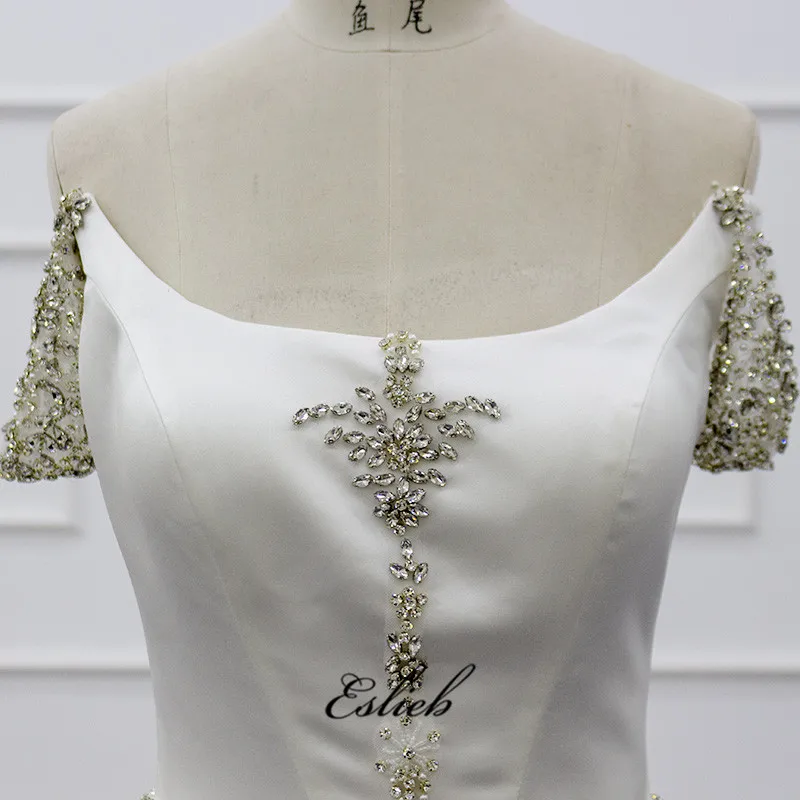 Muslim Designs Wedding Dresses Bridal Ball Gown 2019 See Through Lace Pattern Sleeveless Wedding Dress