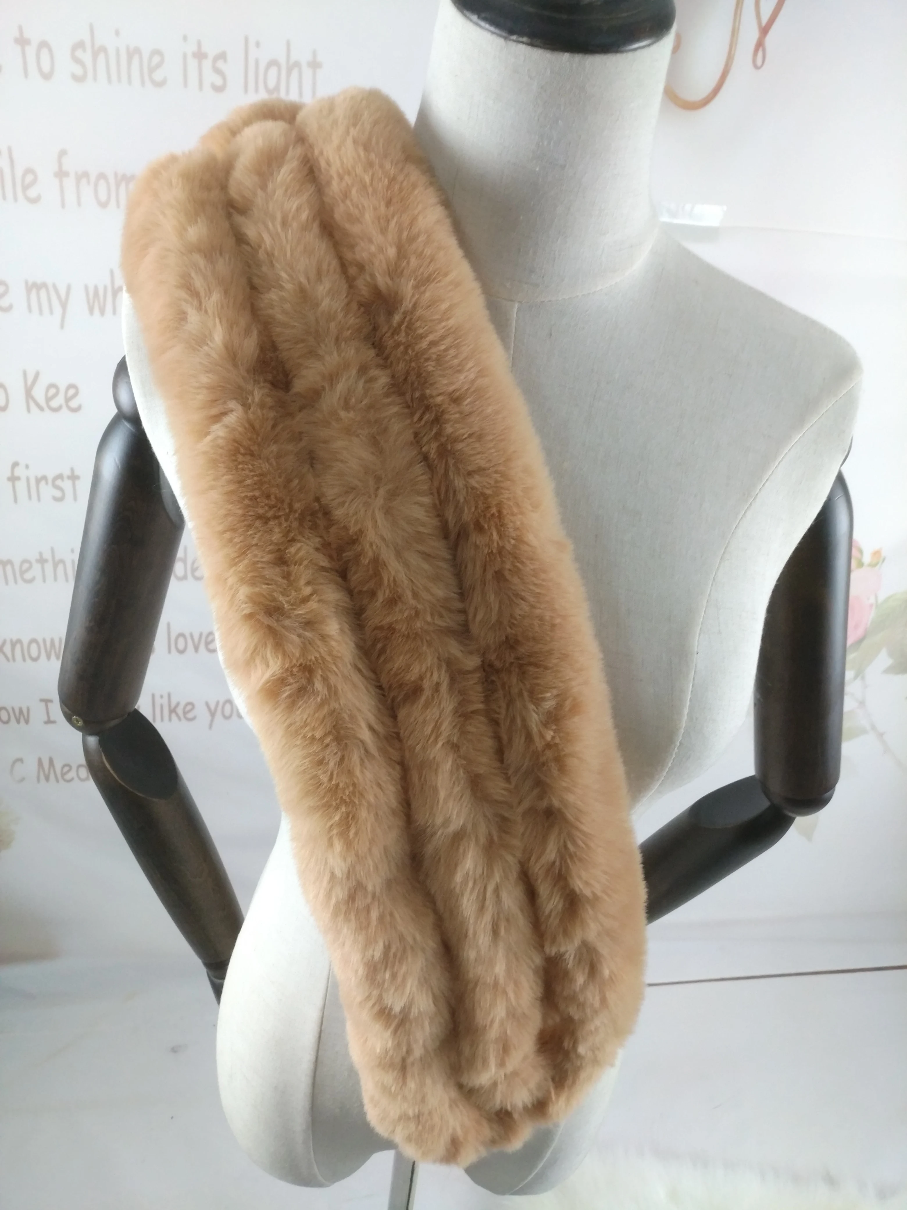 STABILE зимний теплый женский толстый теплый шарф из искусственного меха кролика с помпоном