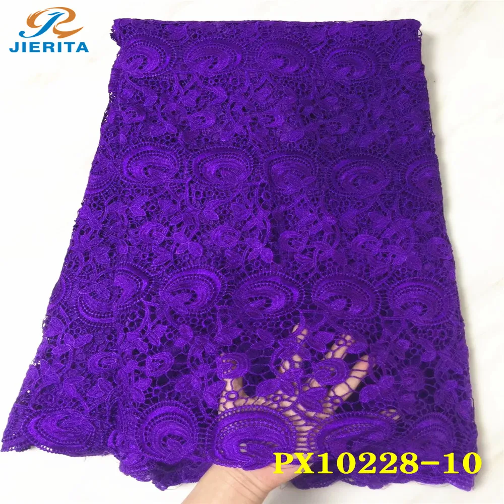 PX10228-10 purple-black flower wavy cotton trimming embroidery lace farics with quipure lace material