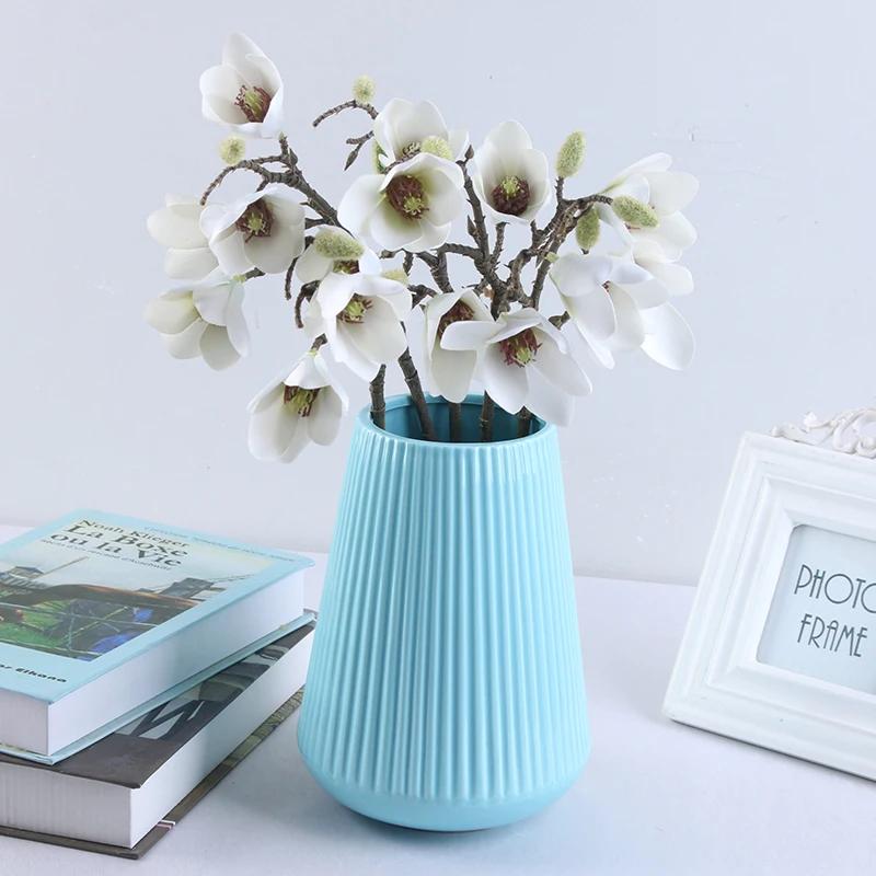 real touch magnolia artificial flower with short stem mini magnolia