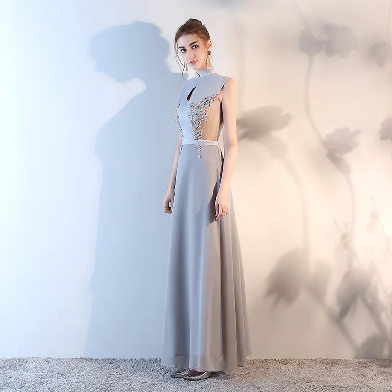 
Q030 Elegant Evening Party Dress High Neck Appliqued Lace dress for muslim mother of the bride 