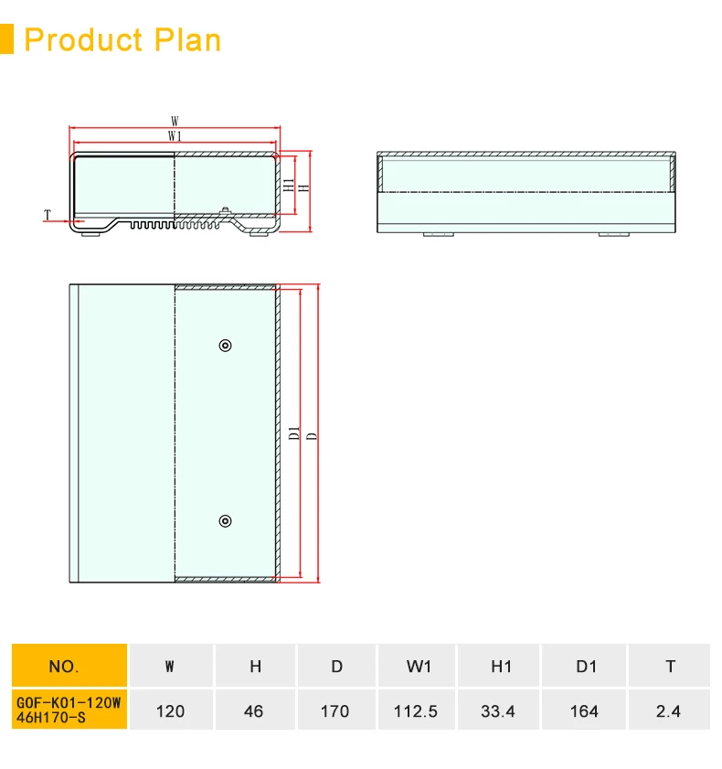 
GOF-K01 aluminium enclosures for electronics extrusion enclosure electrical box 