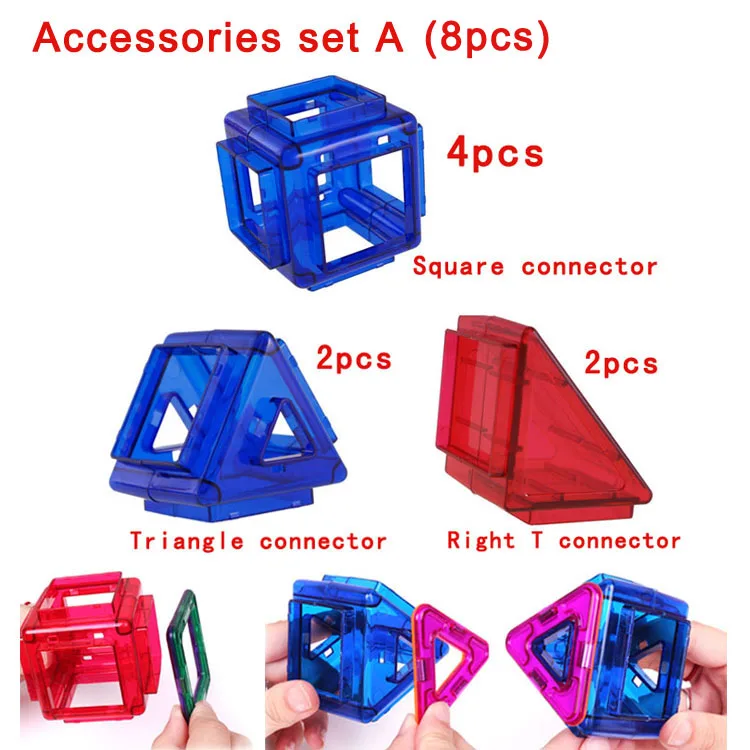 Wholesale Connector Magnetic construction Accessories Set A 8pcs High Quality Magnetic building blocks kids toys