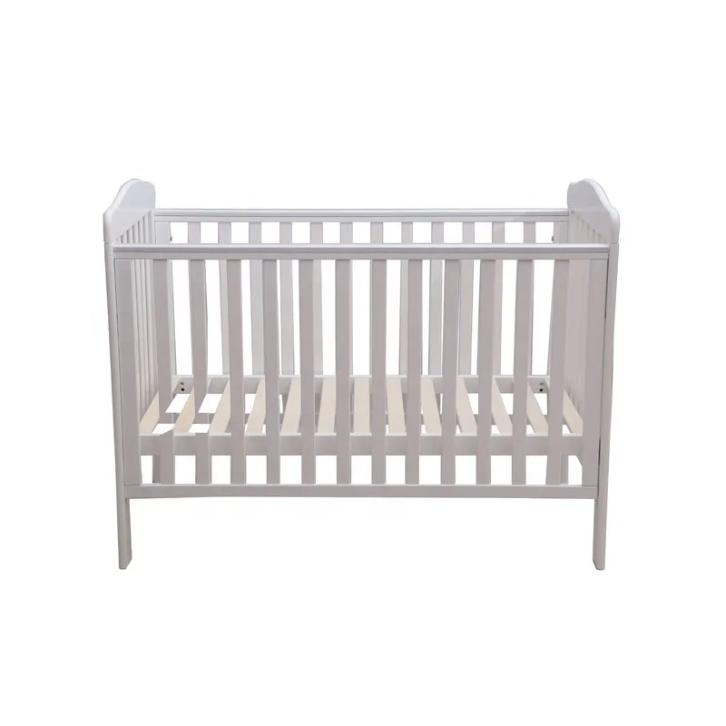 
wooden cradle baby swing bed crib in white color 