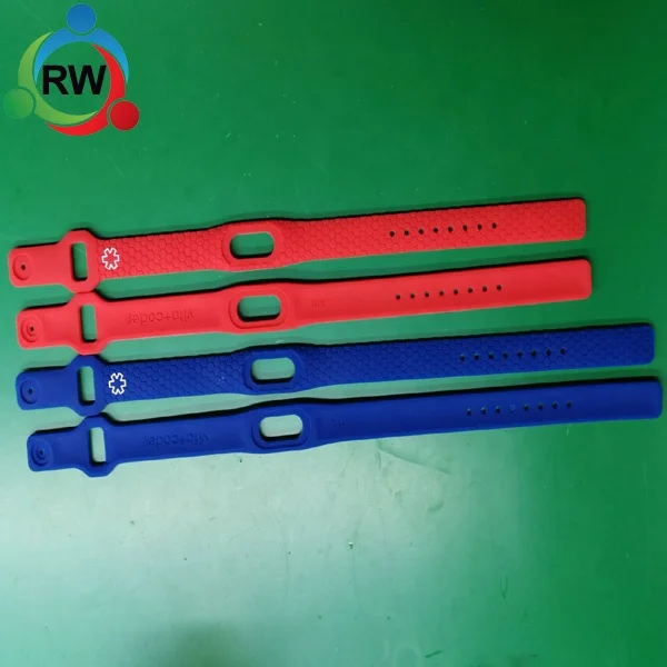 silicone QR code wristband, silicone metal bracelet, adjustable silicone buckle band