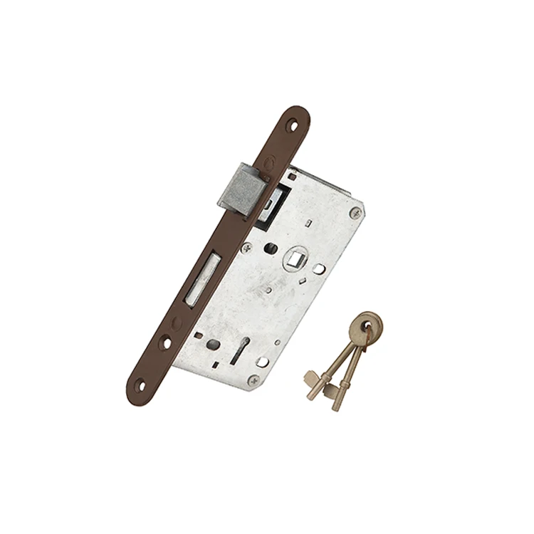 Brown Outer Round Side With Key Fireproof Lock Body,Roller Bolt Door Lock,Stainless Steel Lock Body