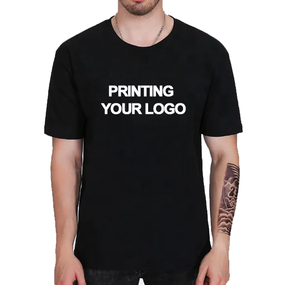 Custom printing black short sleeve 100% cotton t shirt men