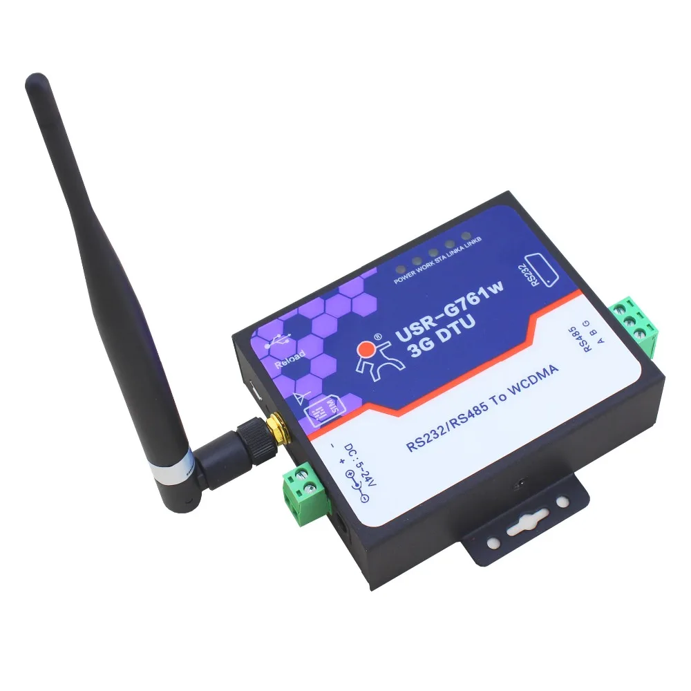 
USR- G761W Industrial GPRS 3G DTU Serial to 3G WCDMA Modems with ZTE Chip Support DNS HTTPD Client 