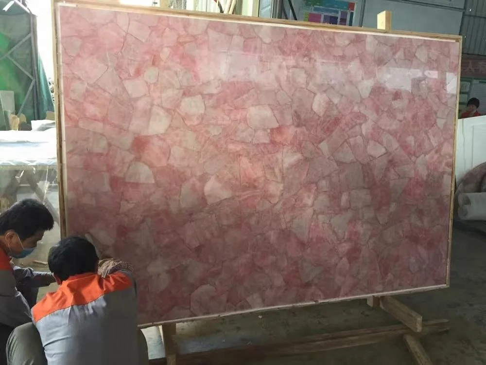 
quartz crystal china suppliers Interior Wall decoration natural rose crystal quartz slab 