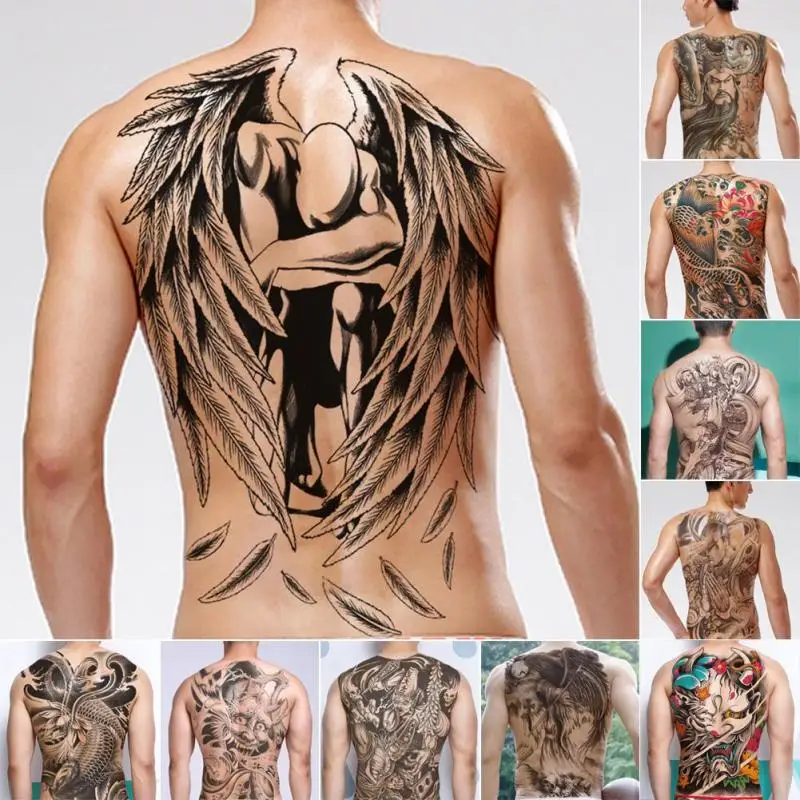 Wholesale Full Black Tattoos Men & Women Waterproof Big Temporary Tattoo Stickers