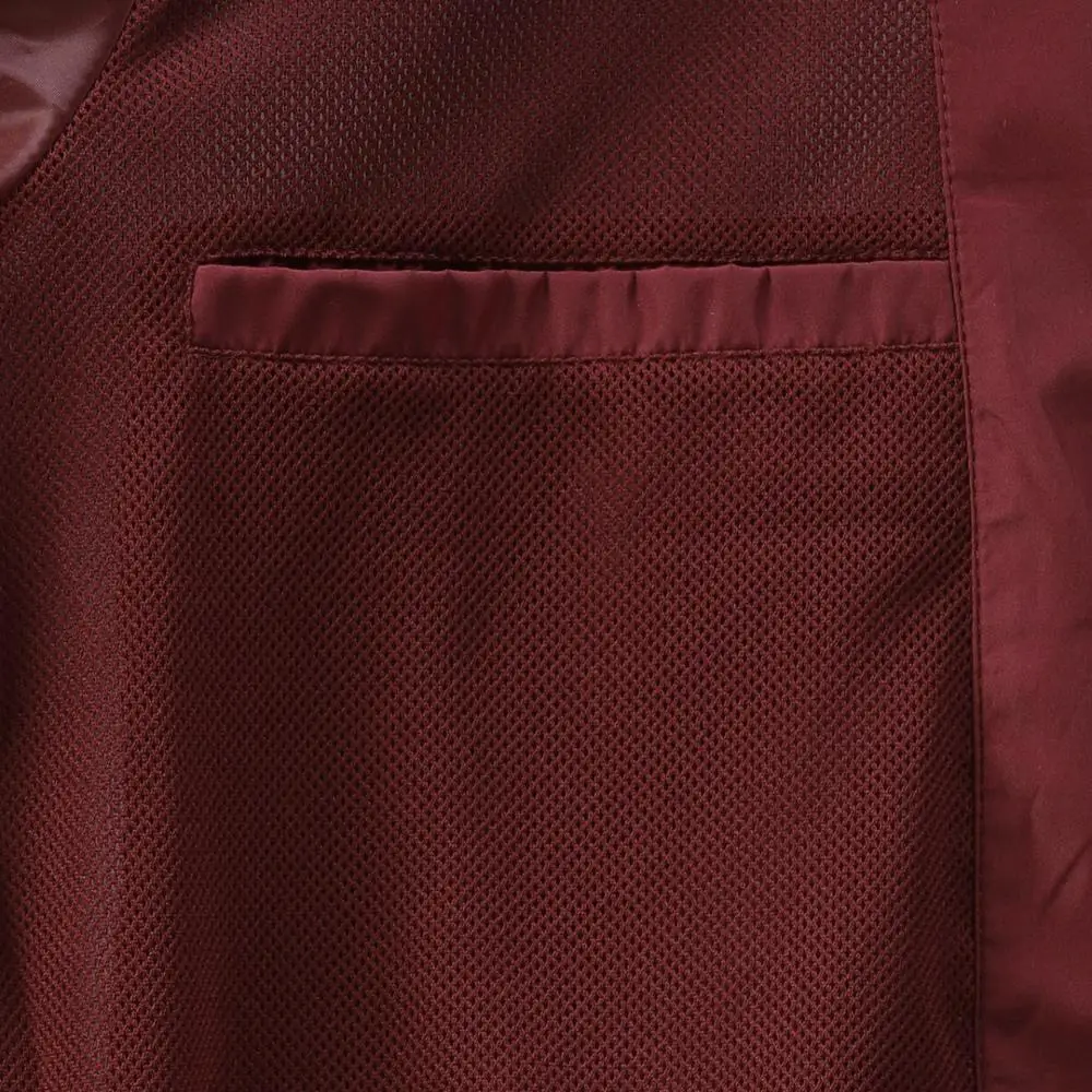 Wholesale Custom Printing Men Red 100% Polyester Long Sleeve Hip Hop Jacket Men Maroon Solid Bomber Jacket