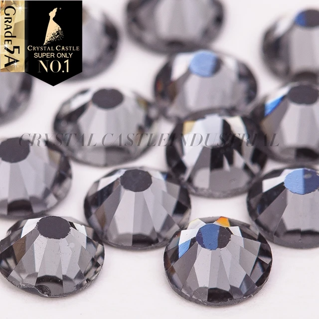 Rhinestone accessories 4mm round circle hotfix DMC rhinestone black color crystal strass hot fix for evening dress