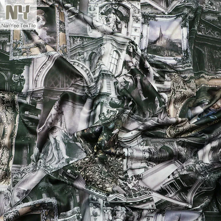 Nanyee Textile Stone Carving Sculpture Prints Western Theme Fabric