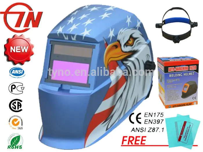новый дизайн eagle этикета солнечные автоматического затемнения сварочные маски с ce en379 en175