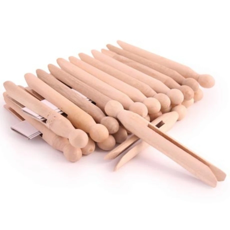 DIY Craft Printed color Wooden Clothes Clips for Children