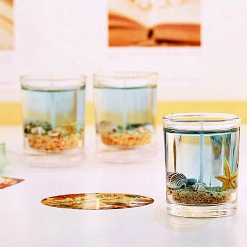 Ocean Series Multi Colored Home Decor Scented Glass Jar Gel Wax Candle